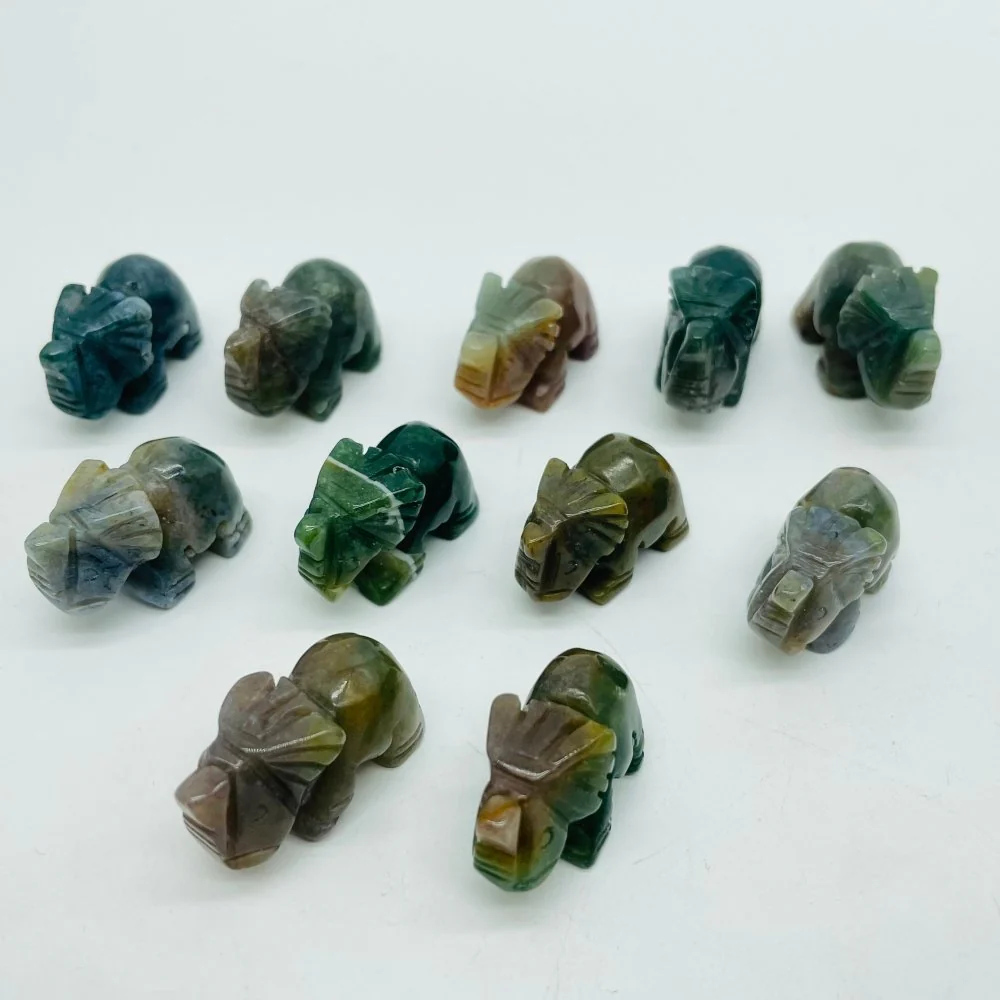 Moss Jade Elephant Carving Animal Wholesale - Image 3