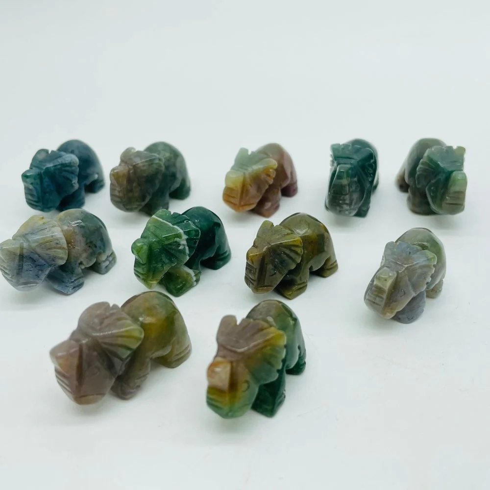 Moss Jade Elephant Carving Animal Wholesale - Image 4