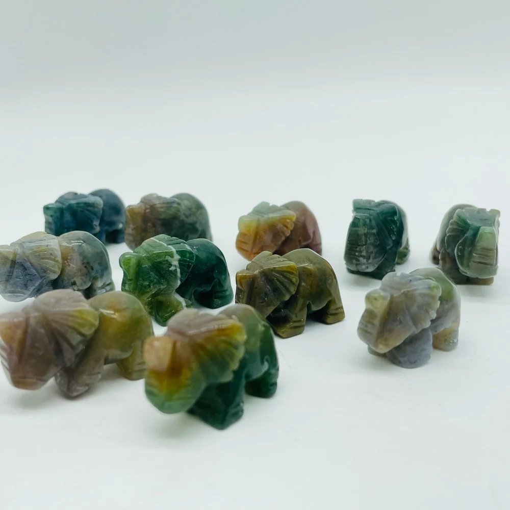 Moss Jade Elephant Carving Animal Wholesale - Image 5