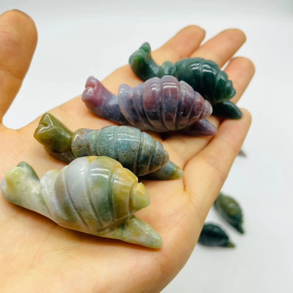 25 Pieces Ocean Jasper Snails Carving - Image 5