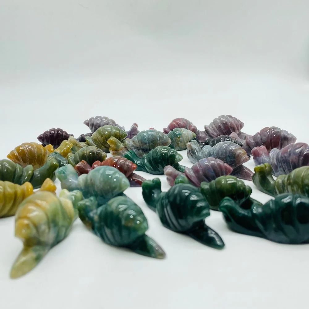 25 Pieces Ocean Jasper Snails Carving - Image 6
