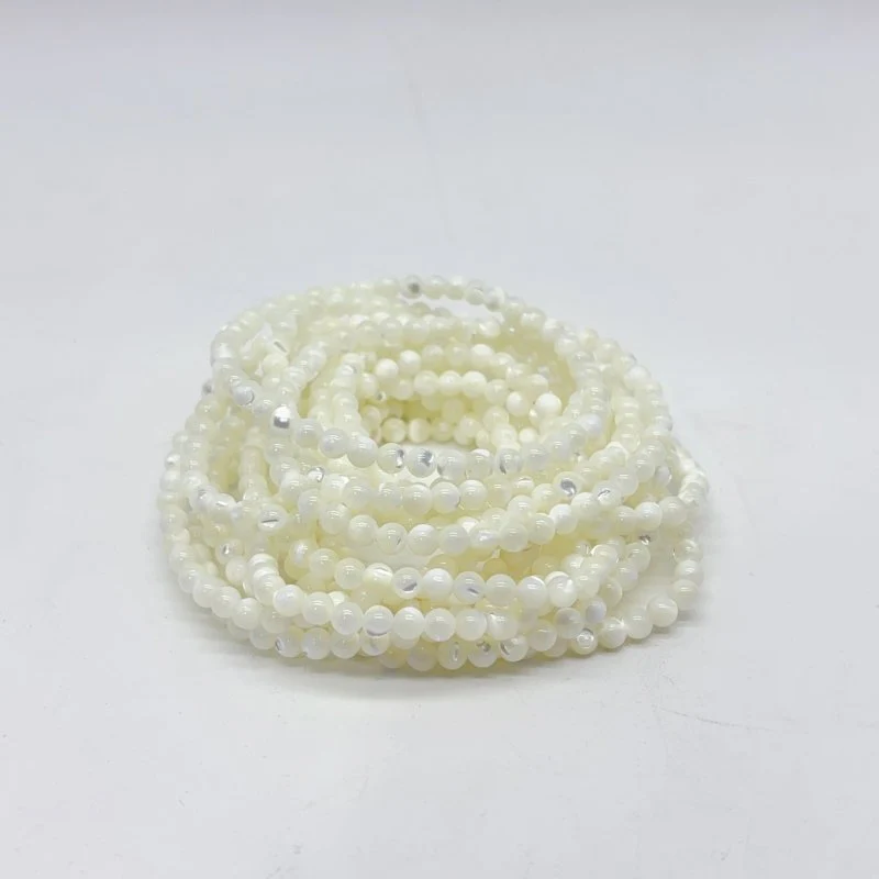 White Mother of Pearl Mop Shell Round Shells Bracelet Wholesale