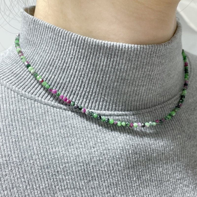 13 Types Multi-Faceted Crystal Flash Necklace Mini Beads Fluorite Amethyst Wholesale - Image 10