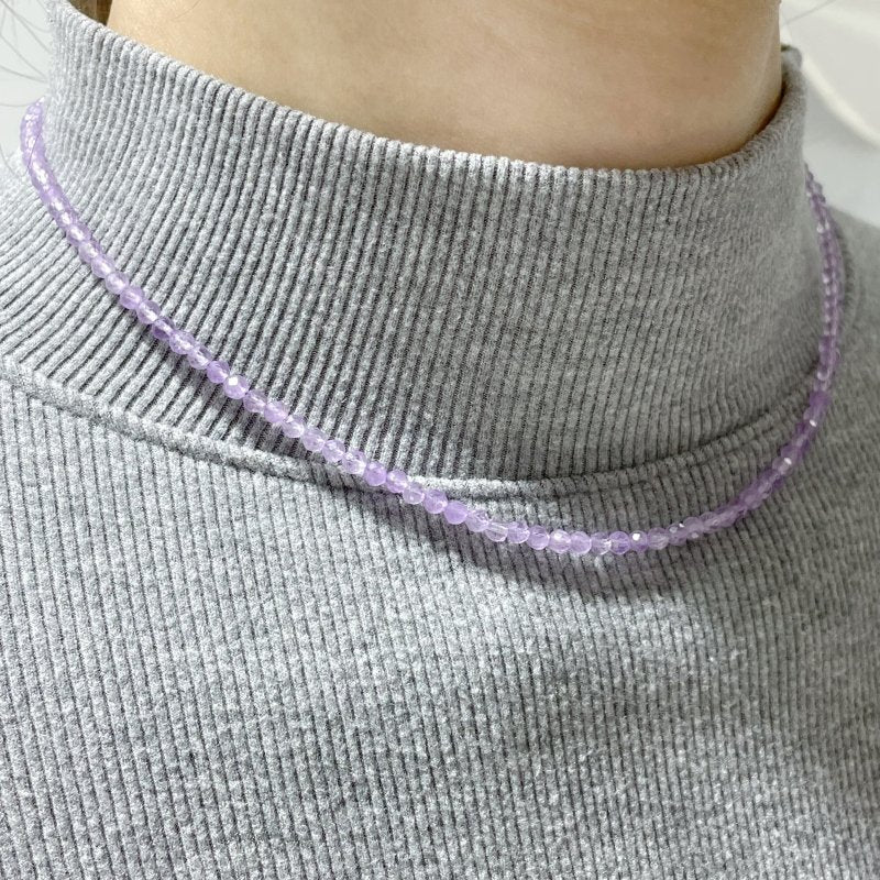 13 Types Multi-Faceted Crystal Flash Necklace Mini Beads Fluorite Amethyst Wholesale - Image 11