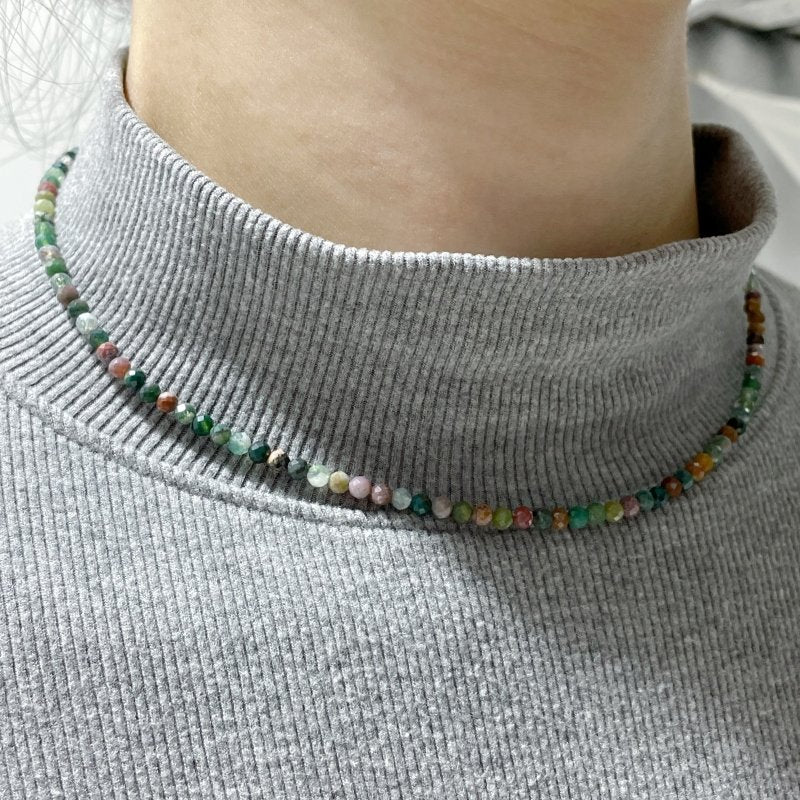 Multi-Faceted Crystal Flash Bead Necklace Garnet Lepidolite Wholesale - Image 5