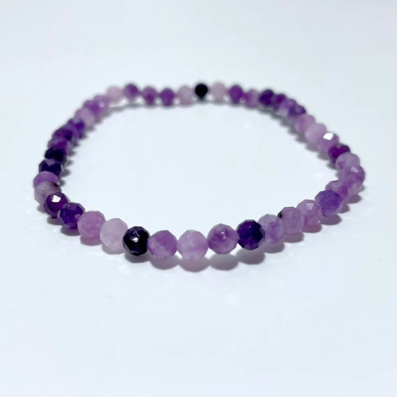 4MM Multi-Faceted Flash Bead Bracelets Wholesale Blue Sodalite Aquamarine Amethyst - Image 3