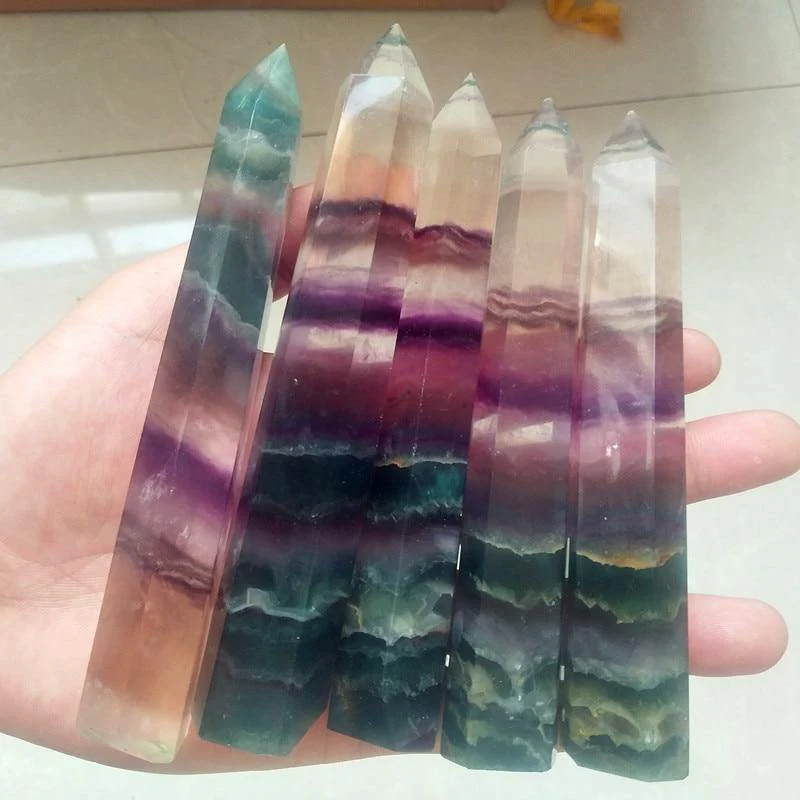 Natural 100-150mm Fluorite Crystal Point Tower Wholesale - Image 3