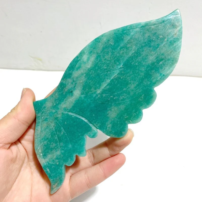 Natural Amazonite Butterfly Carving Wing With Stand - Image 4