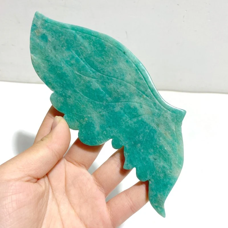 Natural Amazonite Butterfly Carving Wing With Stand - Image 5
