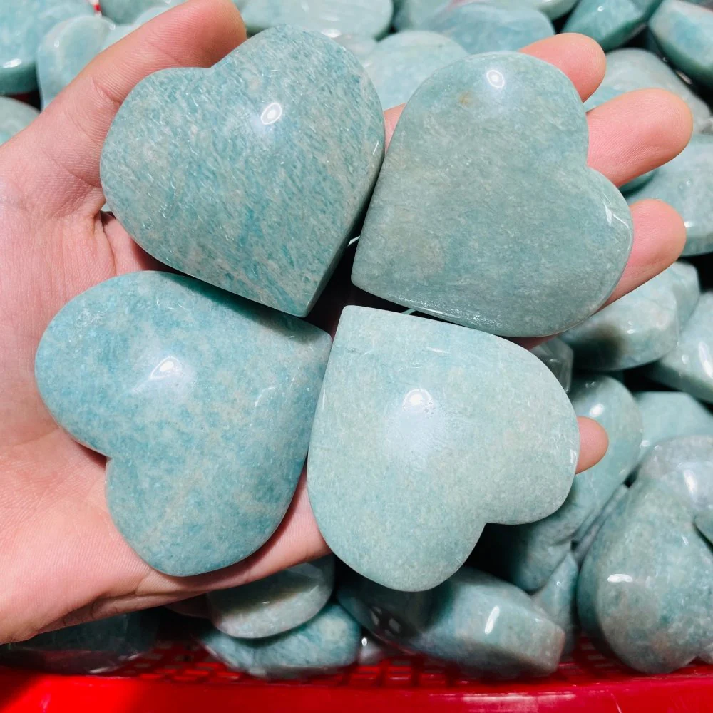 Natural Amazonite Heart Wholesale - Image 2