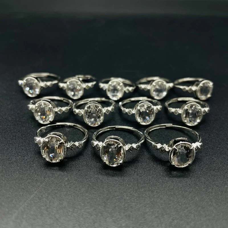 Natural Clear Quartz Cut Faceted Ring Wholesale - Image 2