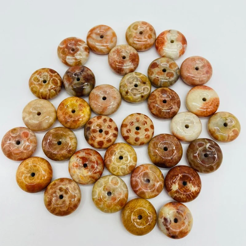 Natural Coral Jade Donuts Crystal Wholesale - Image 3
