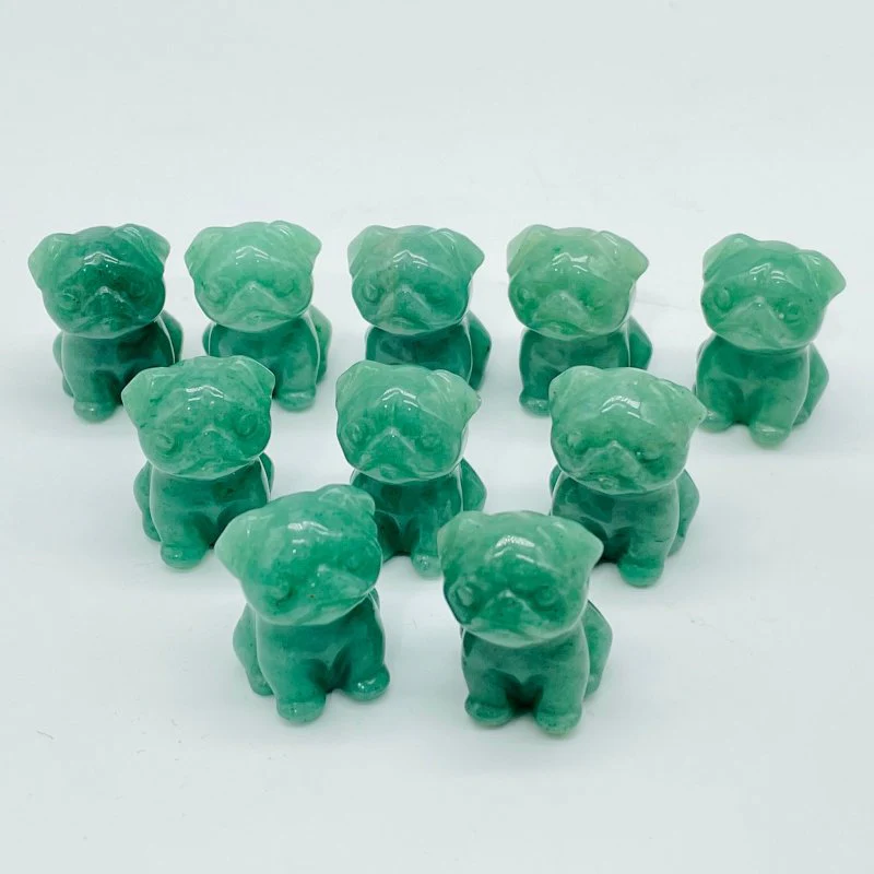 Natural Green Aventurine Pug Dog Carving Wholesale - Image 3
