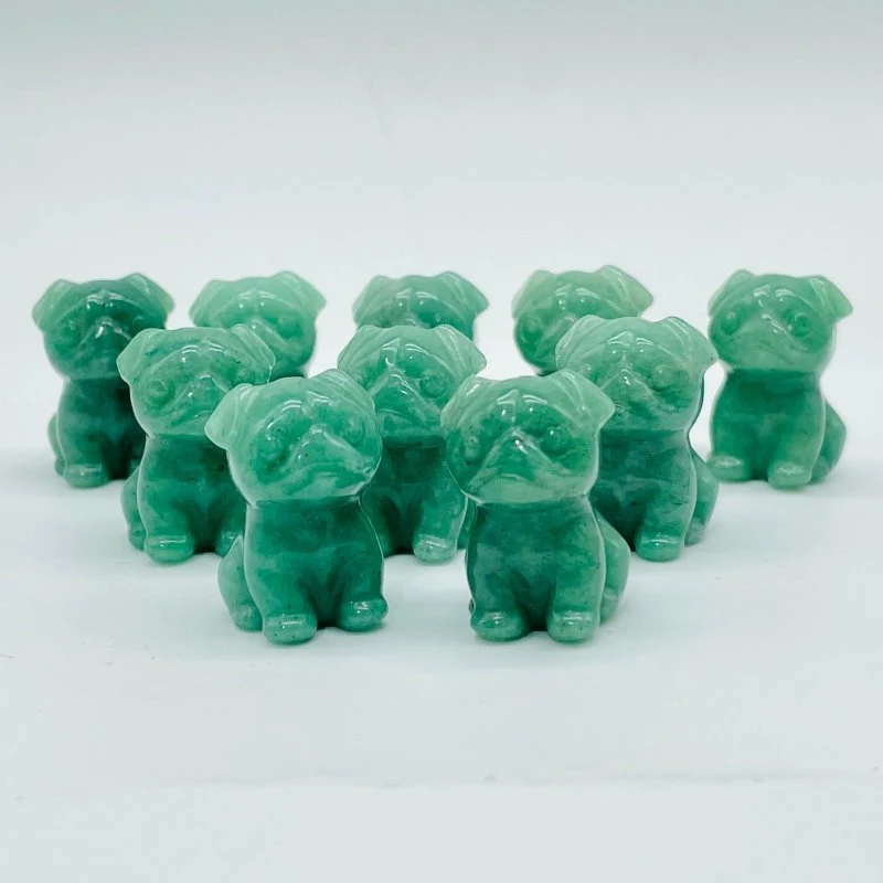 Natural Green Aventurine Pug Dog Carving Wholesale - Image 4