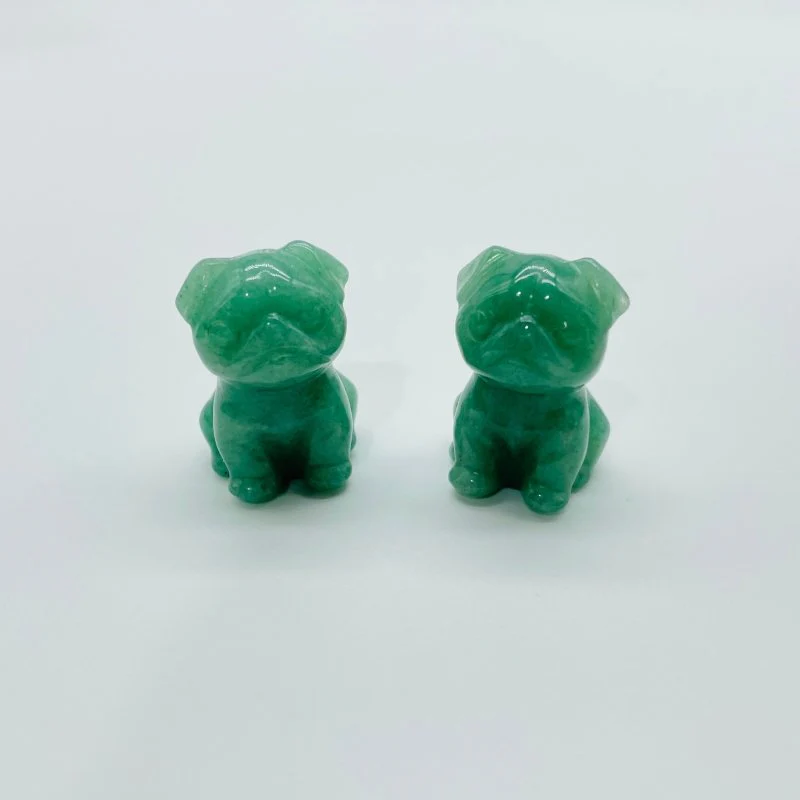 Natural Green Aventurine Pug Dog Carving Wholesale - Image 5