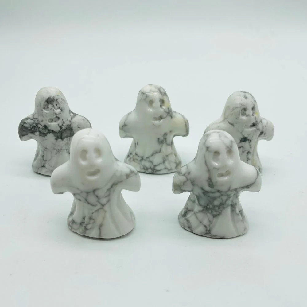 Natural Howlite Ghost Halloween Carving Wholesale - Image 3