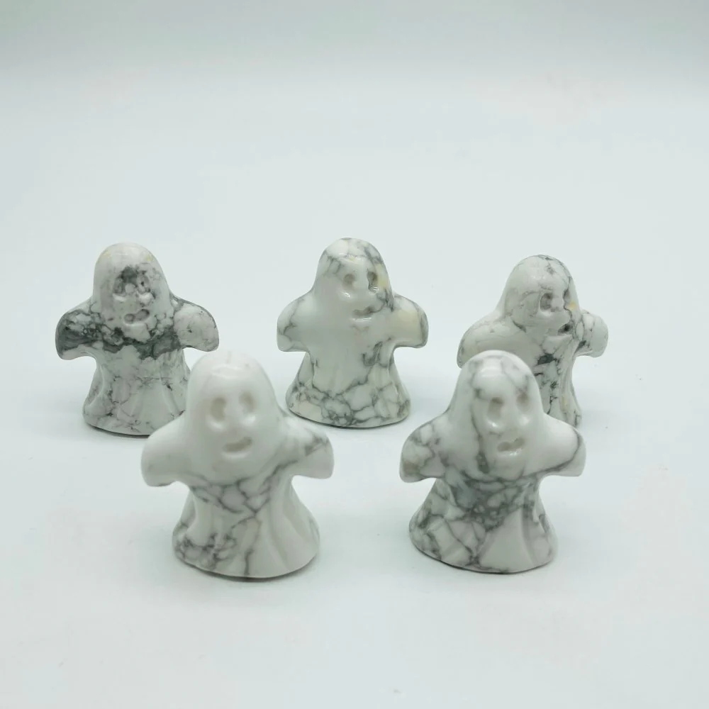 Natural Howlite Ghost Halloween Carving Wholesale - Image 4