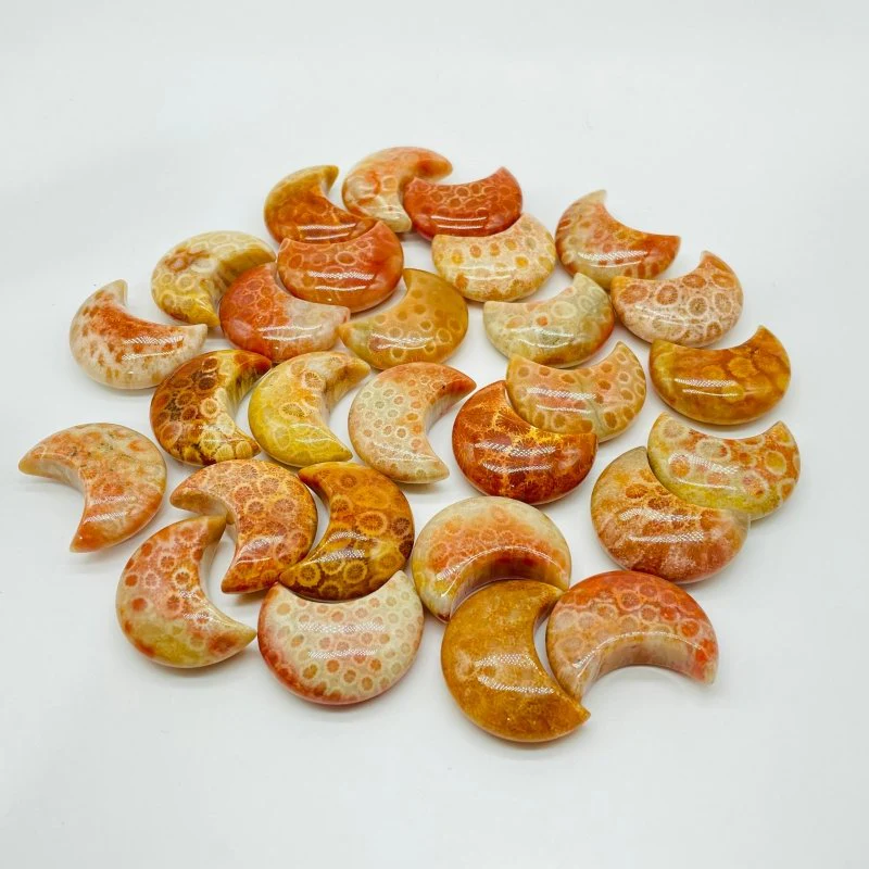 Beautiful Natural Jade Coral Moon Wholesale - Image 3