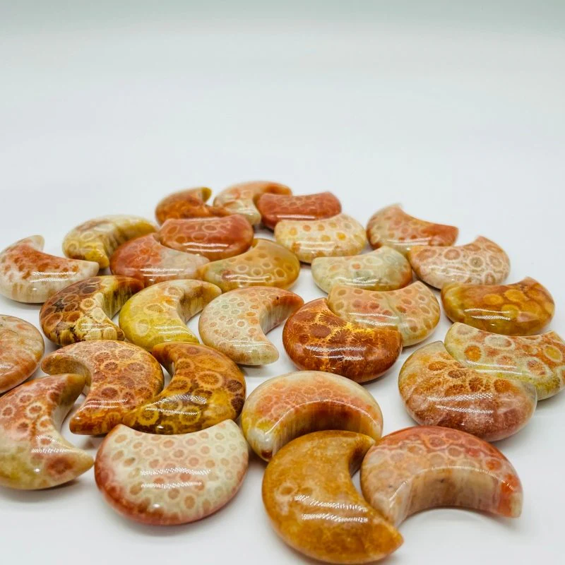 Beautiful Natural Jade Coral Moon Wholesale - Image 4