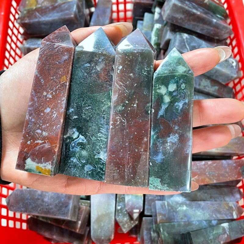 Natural Ocean Jasper Four-Sided Tower Point Crystal Wholesale - Image 2