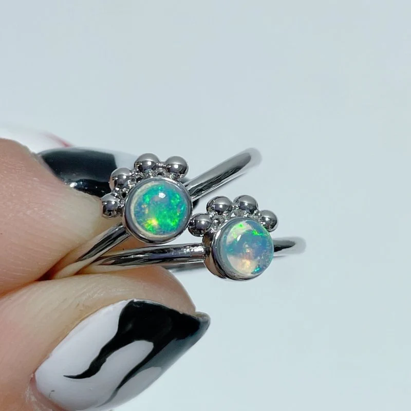 Natural Opal Crystal Ring Cat Paw Shape Wholesale - Image 2