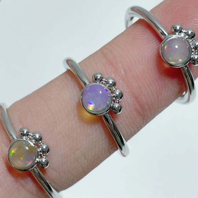 Natural Opal Crystal Ring Cat Paw Shape Wholesale - Image 4