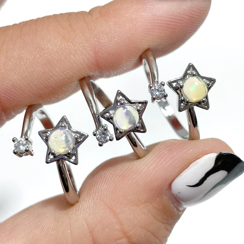 Natural Opal Crystal Ring Star Shape Wholesale