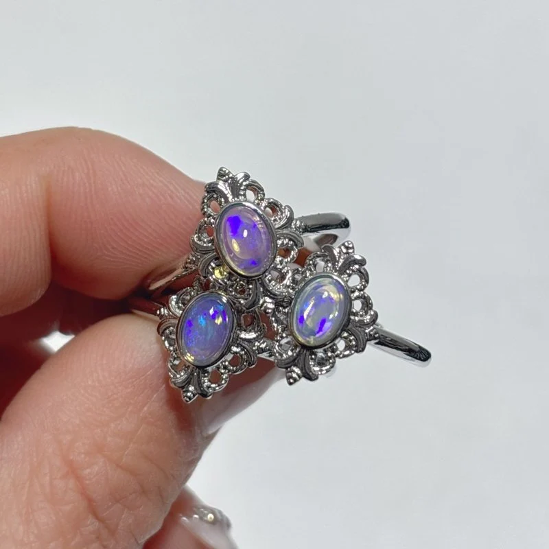 Natural Opal Flower Ring Wholesale - Image 3
