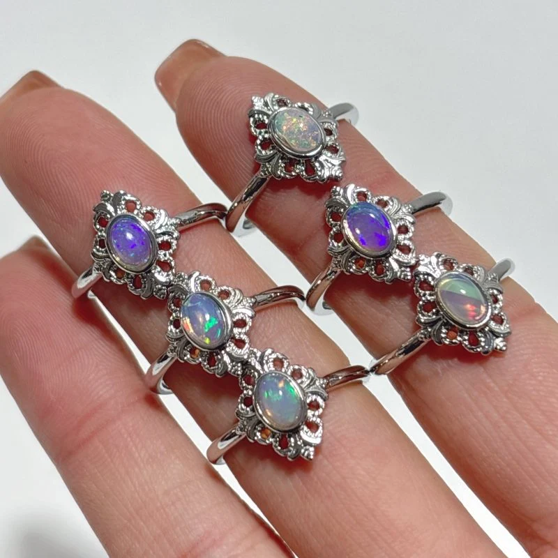 Natural Opal Flower Ring Wholesale - Image 4