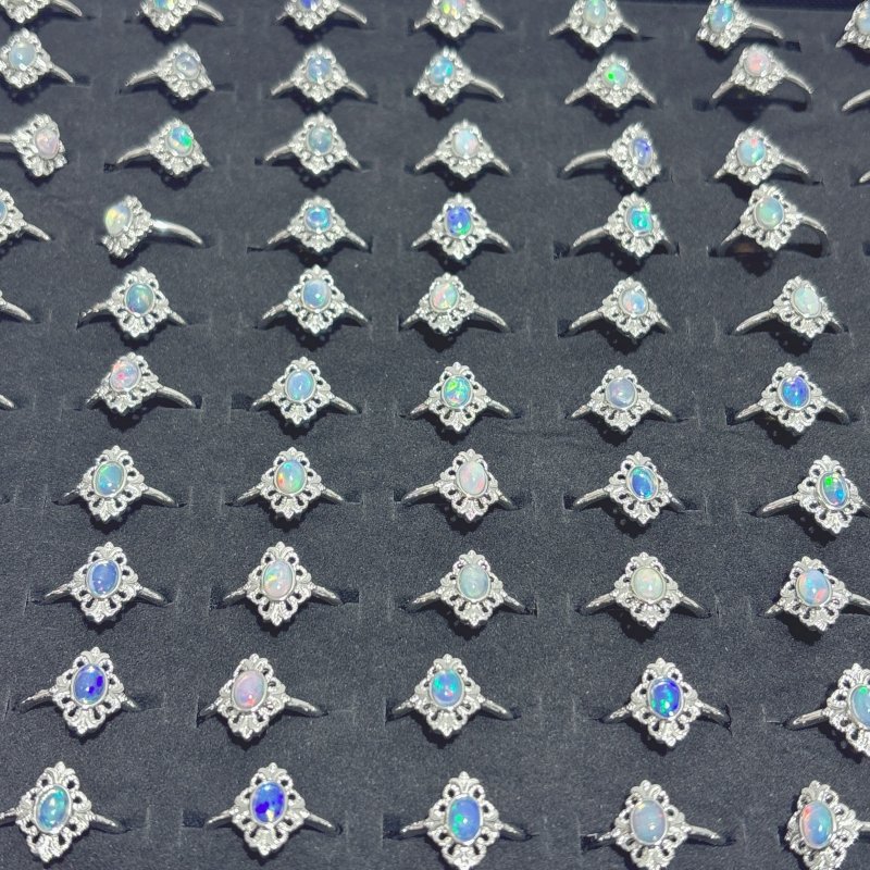 Natural Opal Flower Ring Wholesale - Image 5