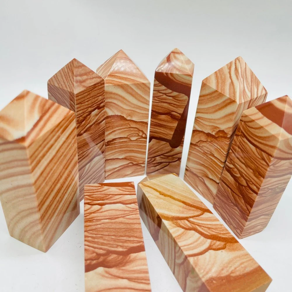 Natural Wood Grain Stone Four-Sided Tower Points Wholesale - Image 3