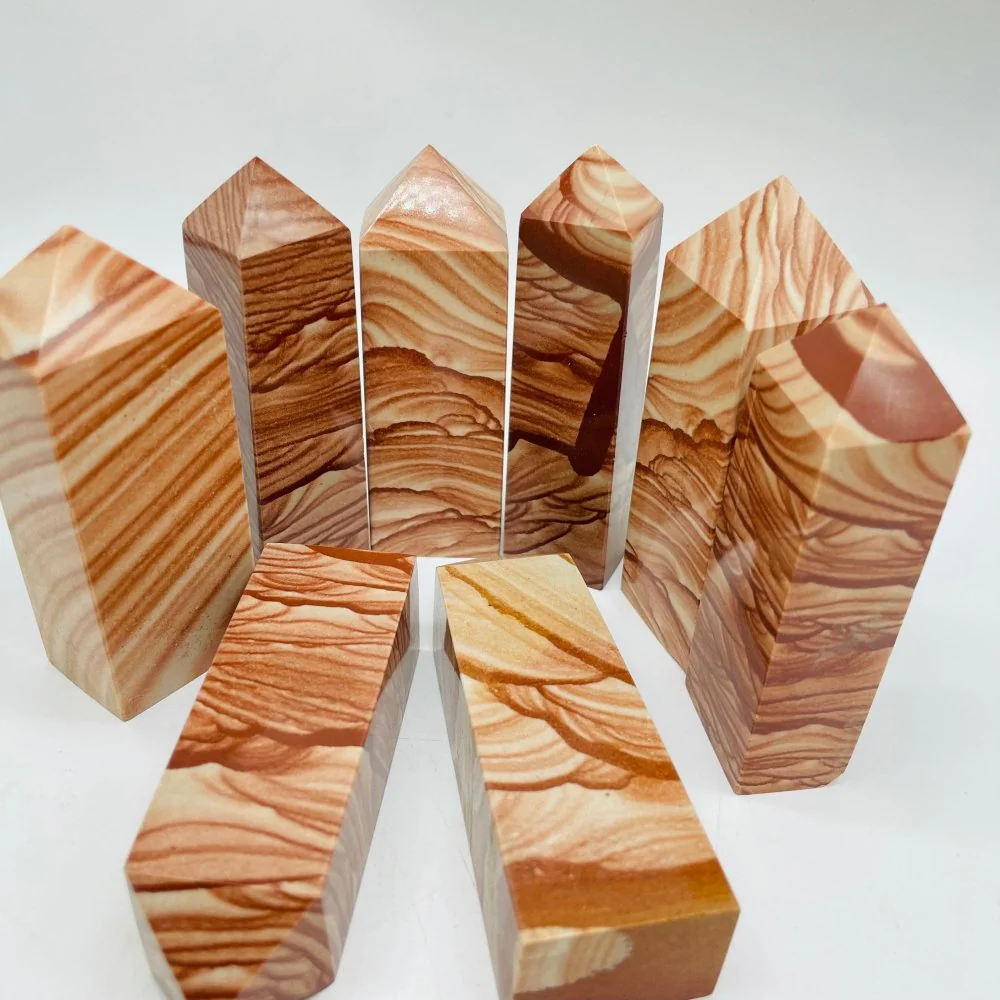 Natural Wood Grain Stone Four-Sided Tower Points Wholesale - Image 4