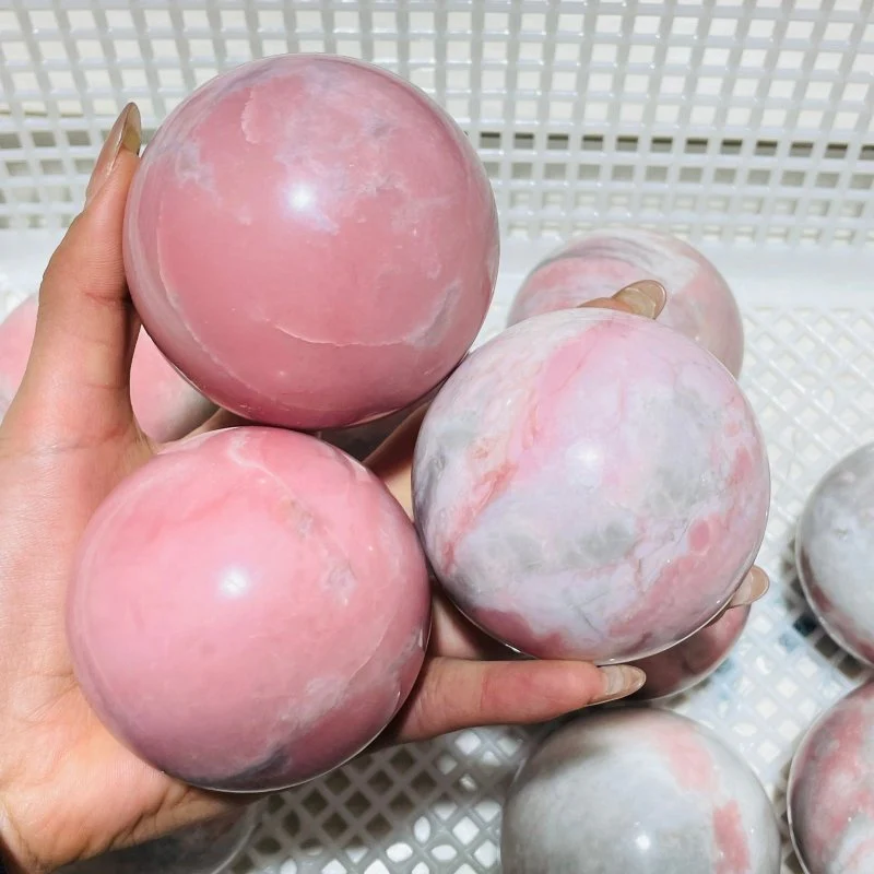 11 Pieces Natural Pink Opal Spheres - Image 2
