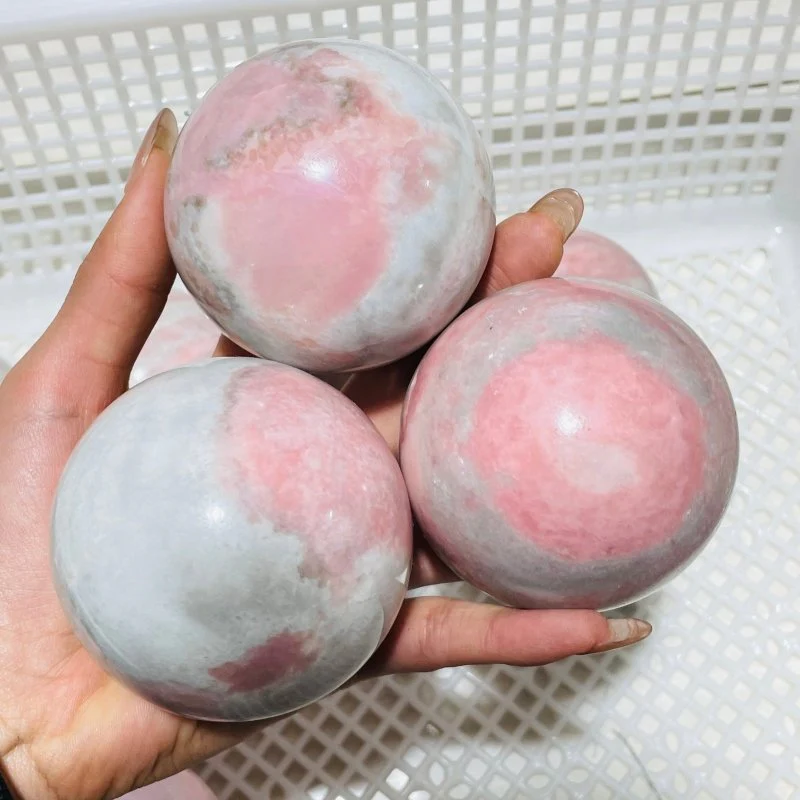 11 Pieces Natural Pink Opal Spheres - Image 3