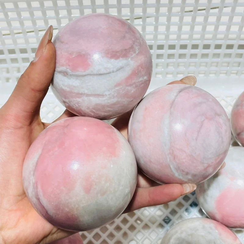11 Pieces Natural Pink Opal Spheres - Image 5