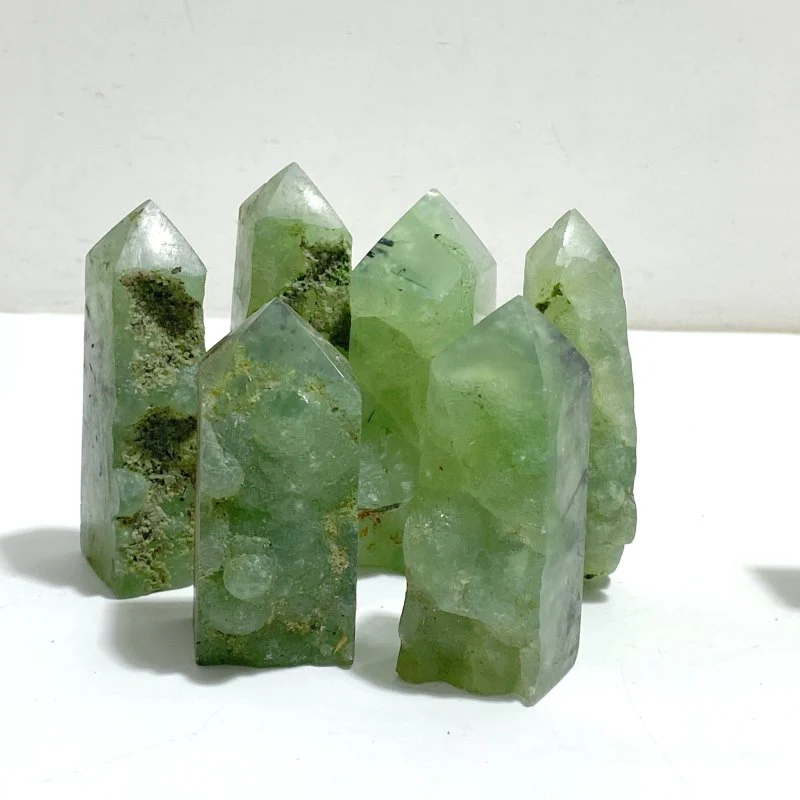 Natural Prehnite Tower One Side Raw Points Wholesale - Image 3