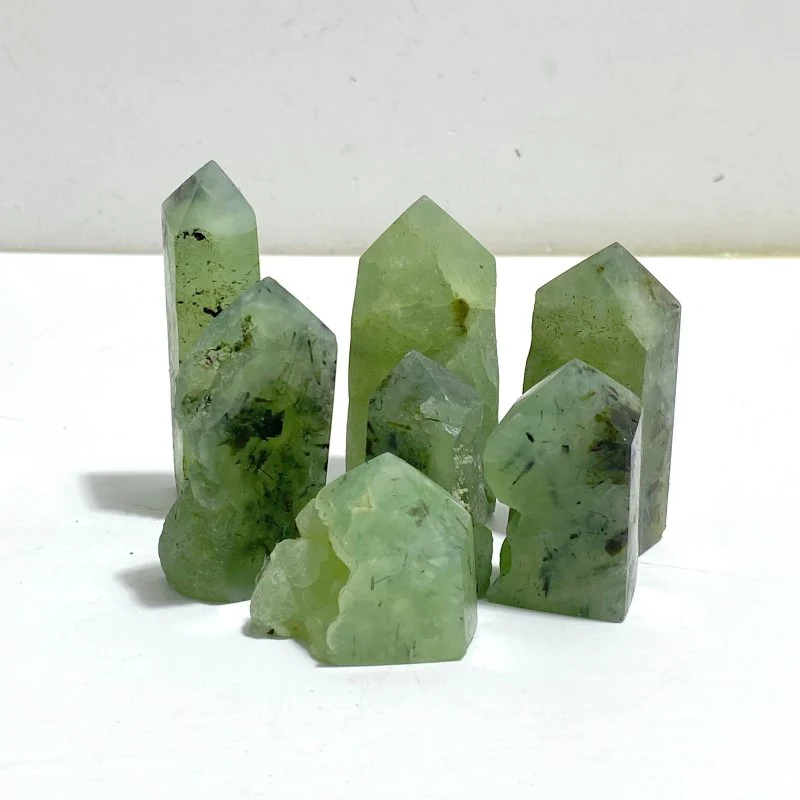 Natural Prehnite Tower One Side Raw Points Wholesale - Image 4