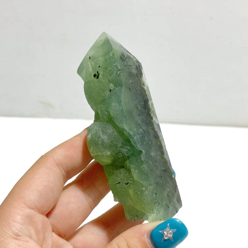 Natural Prehnite Tower One Side Raw Points Wholesale - Image 5