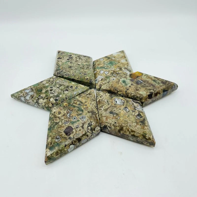 Natural Rainforest Jasper Rhombus Shaped Carving Wholesale - Image 2