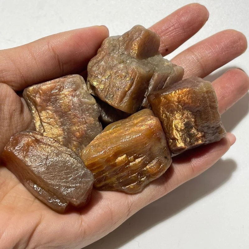 Natural Raw Sunstone Mesh Spark Rough Sunstone Wholesale - Image 5