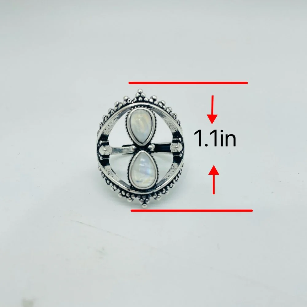 Hourglass Shape Ring Moonstone Lapis Lazuli Wholesale - Image 4