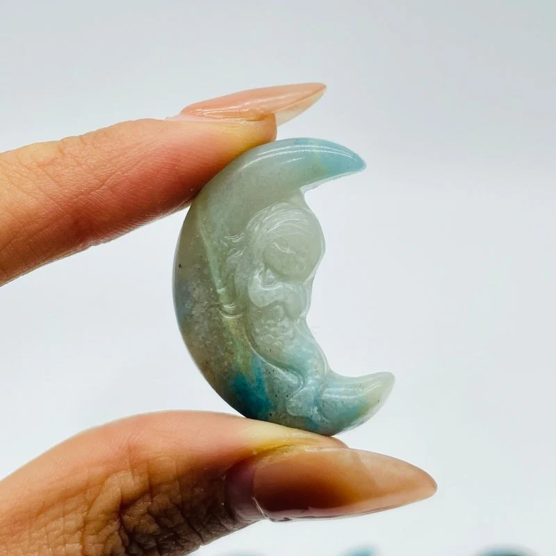 Natural Trolleite Mermaid On The Moon Carving Wholesale - Image 5