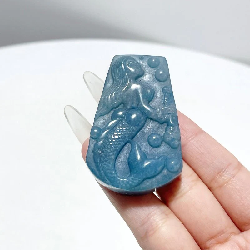 12 Pieces Natural Trolleite Stone Mermaid Carving - Image 3
