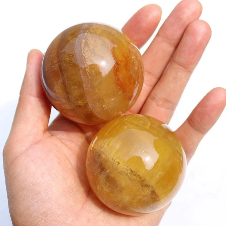 Natural Yellow Fluorite Sphere Ball Wholesale - Image 2