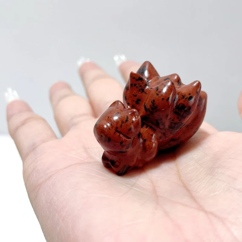 9 Types Nine-Tailed Fox Carving Wholesale Pink Opal Yooperlite - Image 4