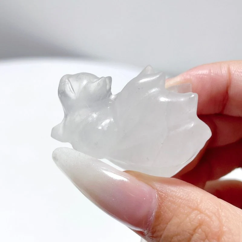 9 Types Nine-Tailed Fox Carving Wholesale Pink Opal Yooperlite - Image 5