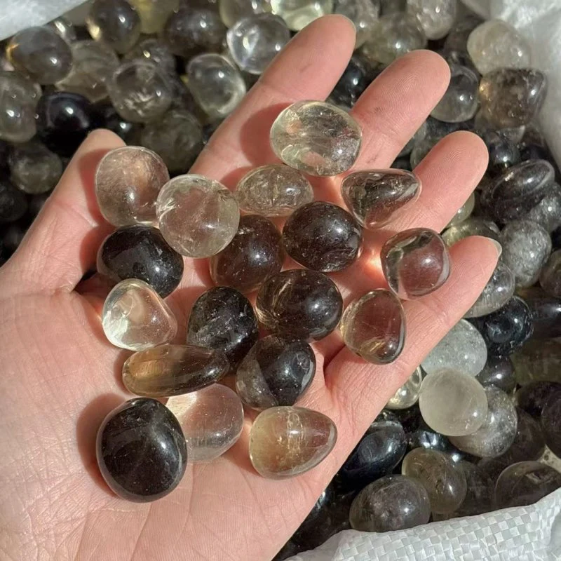 Normal Quality Smoky Quartz Tumbled Wholesale(With Crack)