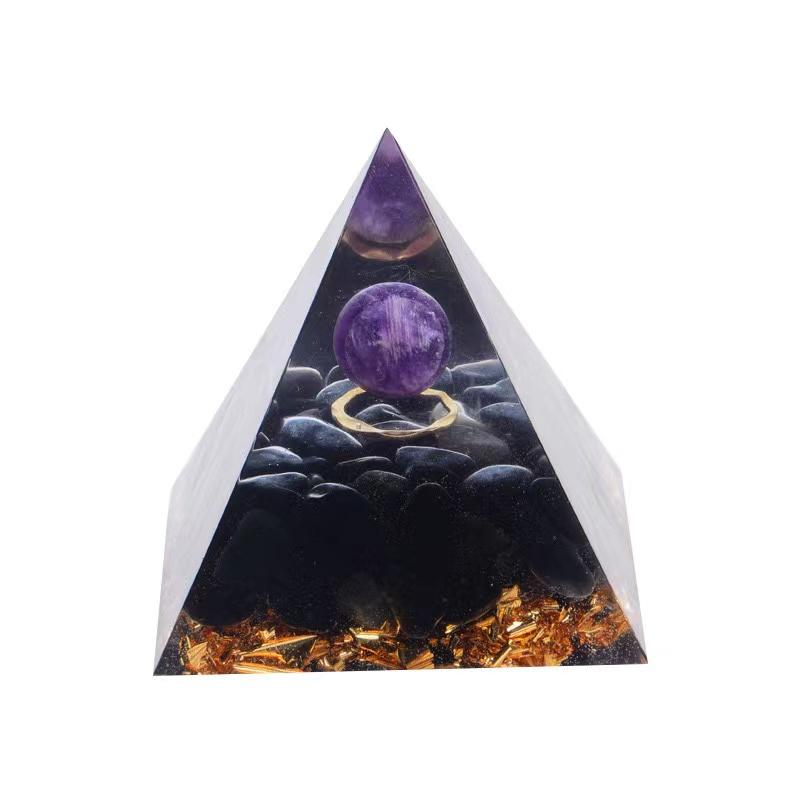Obsidian Amethyst Orgone Pyramid Wholesale - Image 2