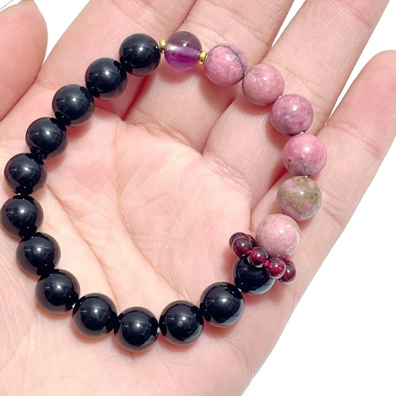 Obsidian Amethyst Rhodonite Mixed Garnet DIY Bracelet Wholesale Original Design