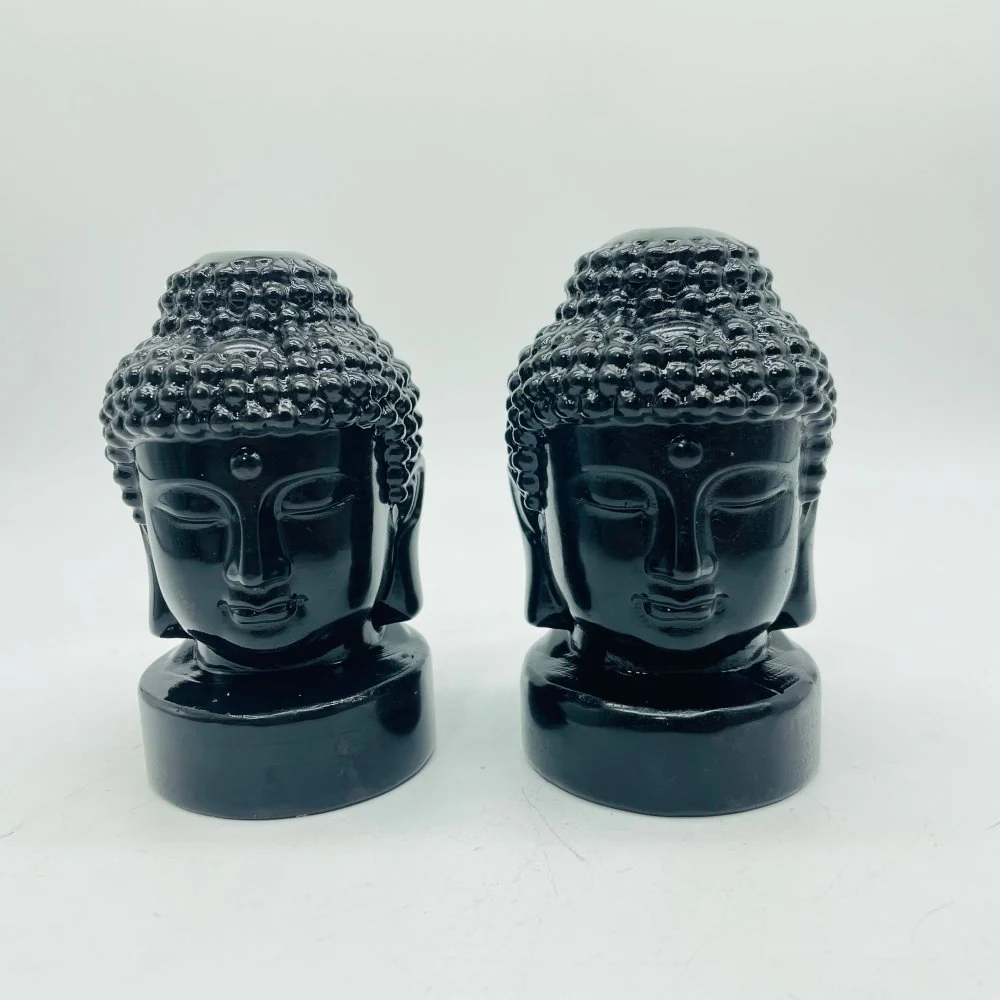 Obsidian Buddha Head Carving Wholesale
